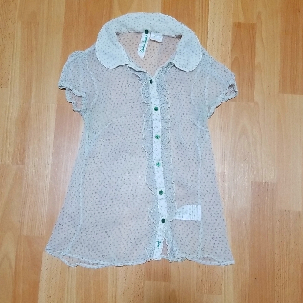 GUESS sheer button down shirt